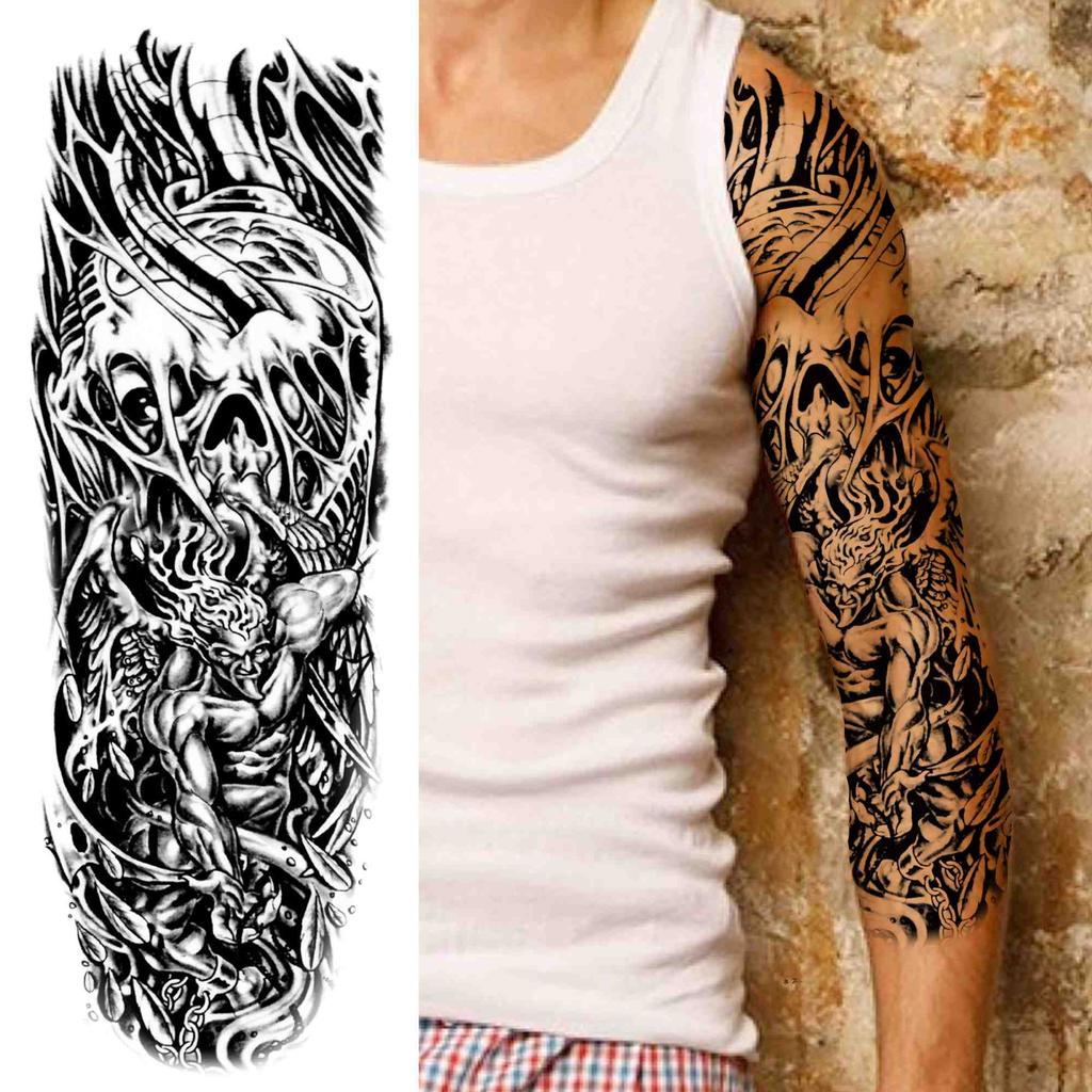 Real Tigre Serpiente Serpiente Manga De Tatuaje Temporal Para Hombres Mujeres Adulto Cráneo Muerte Geometría Falsa Tatuajes Geometría Pegatina Negro Flor León Tatoos Comprar A Buen Precio — Entrega Gratuita, Reseñas Reales 1024_x_1024_jpg