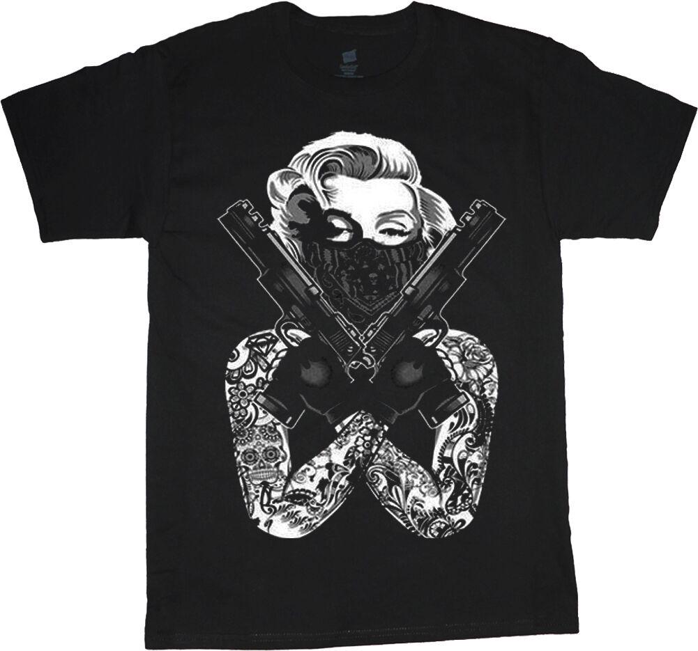 Buy Marilyn Monroe Gangster Tee Shirt Guns Tattoo Gangsta Arrivals Design Men 'S Fashion Printed T -Shirt Short Sleeve O -Neck Tops Hipster Tee At Affordable Prices — Free Shipping, Real Reviews 935_x_1001_jpg