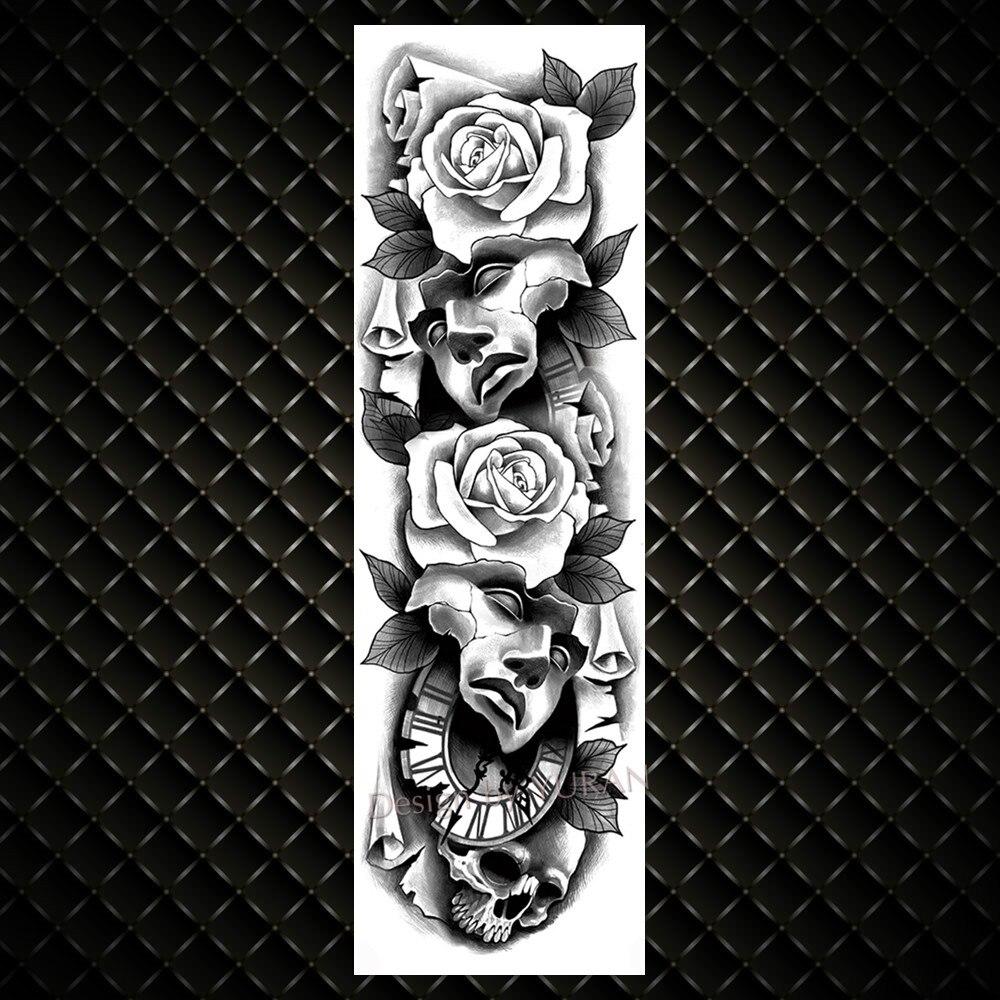 Per Donna Uomo Body Art Tatuaggi Temporanei Braccio Completo Realistico Falso Rosa Nera Pistola Gangster Maschera Impermeabile Tatuaggi Adesivi Acquista In Modo Economico — Spedizione Gratuita, Recensioni Reali Con Foto — Joom 1000_x_1000_jpg
