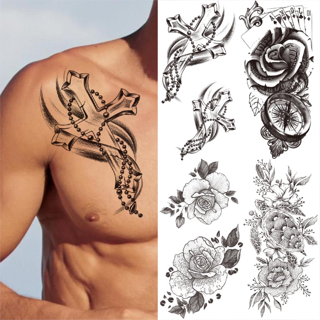 Realistico Cross Chain Tatuaggi Temporanei Per Uomini Donne Adulti Poker Compass Flower Fake Tattoo Chest Waist Half Sleeves Tatoos Acquista In Modo Economico — Spedizione Gratuita, Recensioni Reali Con Foto — Joom 1024_x_1024_jpg