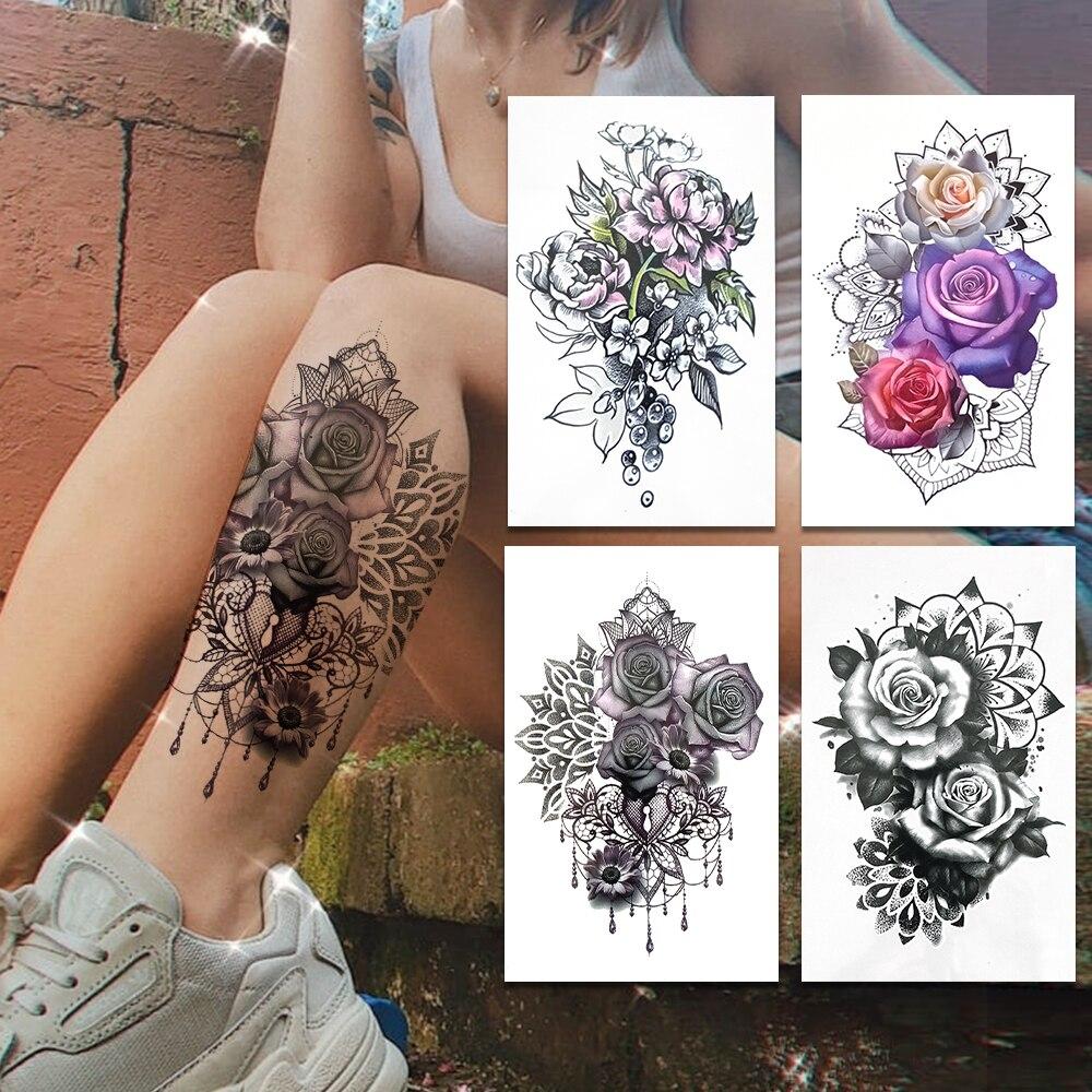  Tattoo Fiori Coscia 