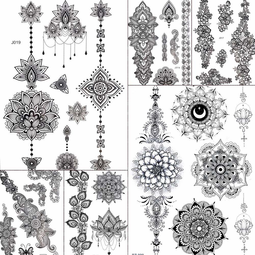 Buy 1Pc Black Chains Wrist Henna Flower Fake Tattoos Stickers Mandala Flora Temporary Tattoo For Women At Affordable Prices — Free Shipping, Real Reviews With Photos — Joom 1002_x_1002_jpg
