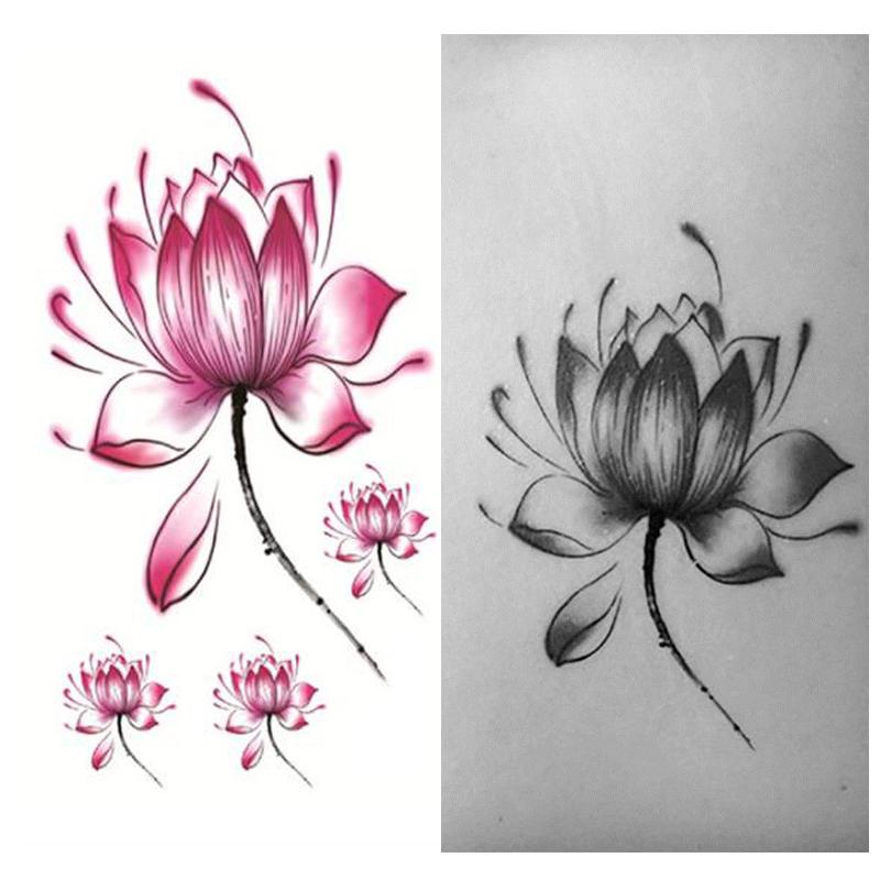 Buy Tatoo Black Waterproof Lotus Flower Tattoo Stickers Floral Temporary Body Art At Affordable Prices — Free Shipping, Real Reviews With Photos — Joom 800_x_800_jpg