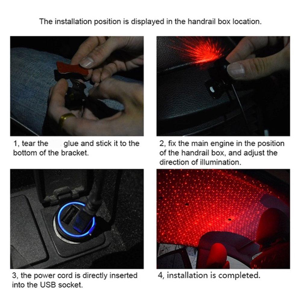 Ciel étoilé accoudoir Box voiture toit Projection étoile lumineuse voiture  romantique atmosphère lampe - faire des achats en ligne à bas prix sur Joom