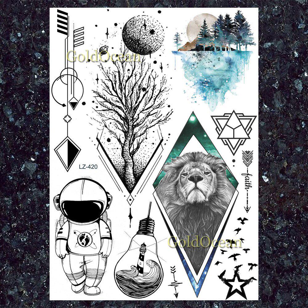 Creative Jellyfish Mandala Lion Tatoos Sticker For Women Men Fake Planets Body Art Temporary Tattoos Acheter À Prix Bas — Livraison Gratuite, Avis Réels Avec Des Photos — Joom 1000_x_1000_jpg