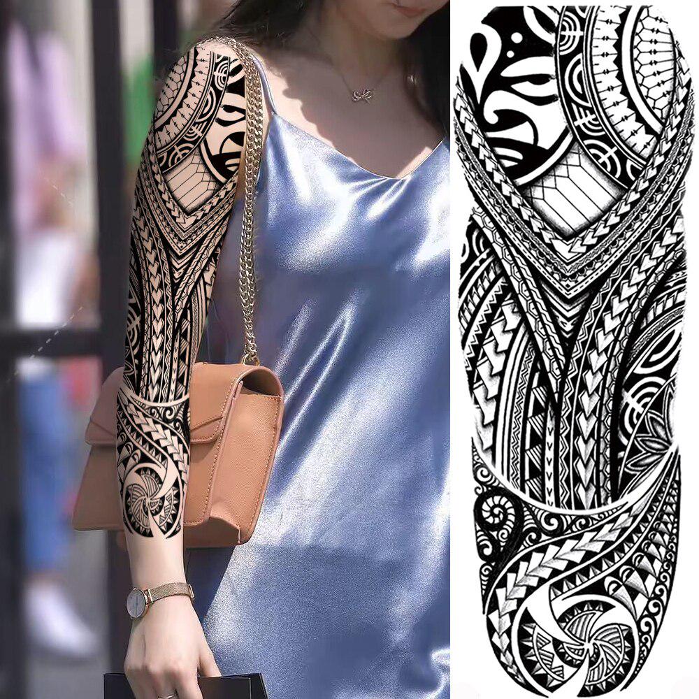 Goedkope Large Maori Temporary Tattoos For Men Women Full Arm Sleeve Tattoo Realsitic Fake Black Tatoos Paste Kopen — Gratis Levering, Eerlijke Reviews Met Foto's — Joom 1000_x_1000_jpg