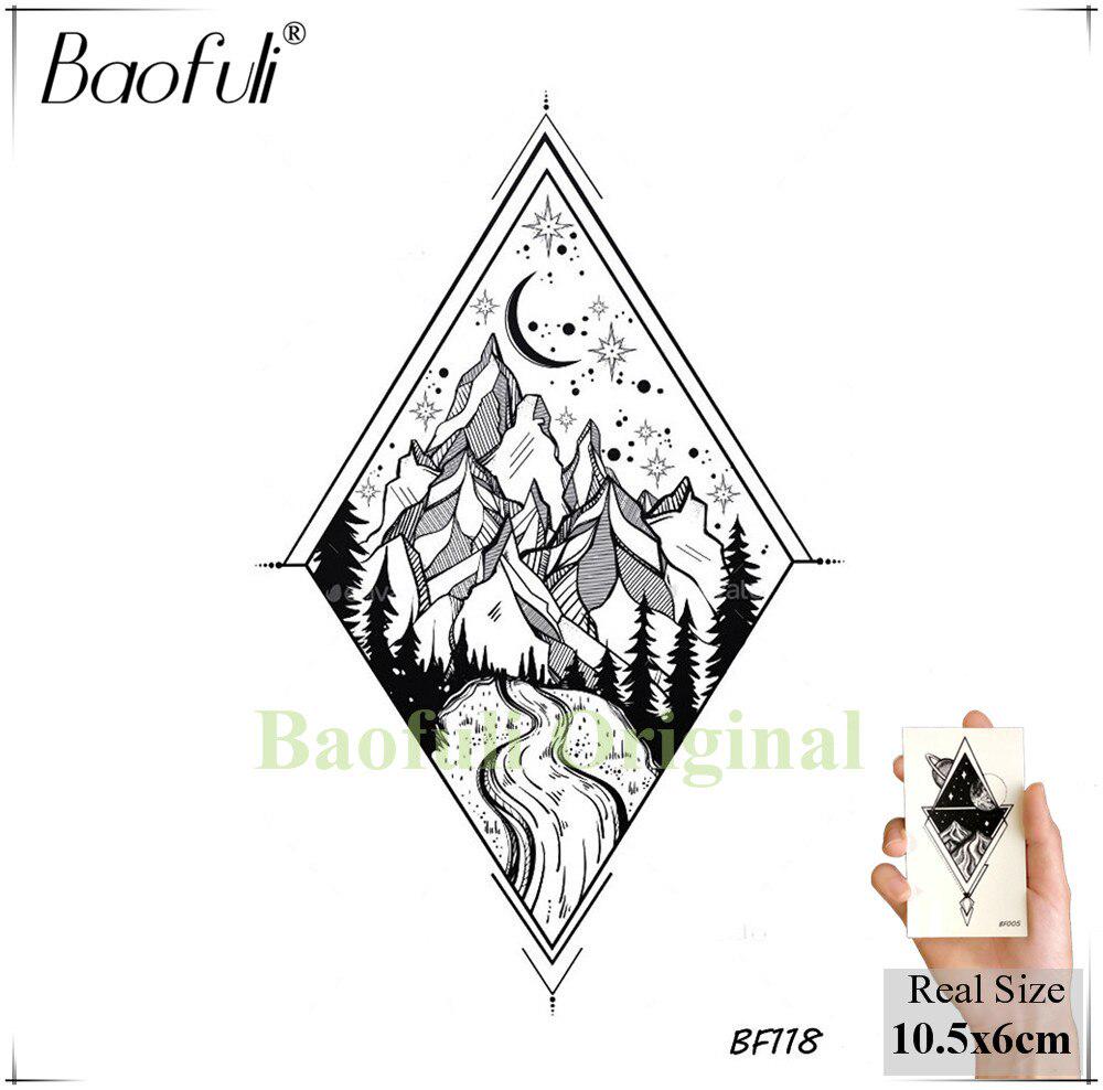 Buy 1Pc Geometric Temporary Tattoos Black Waterproof Starry Forest River Body Art Tatoo Stickers At Affordable Prices — Free Shipping, Real Reviews With Photos — Joom 988_x_1000_jpg