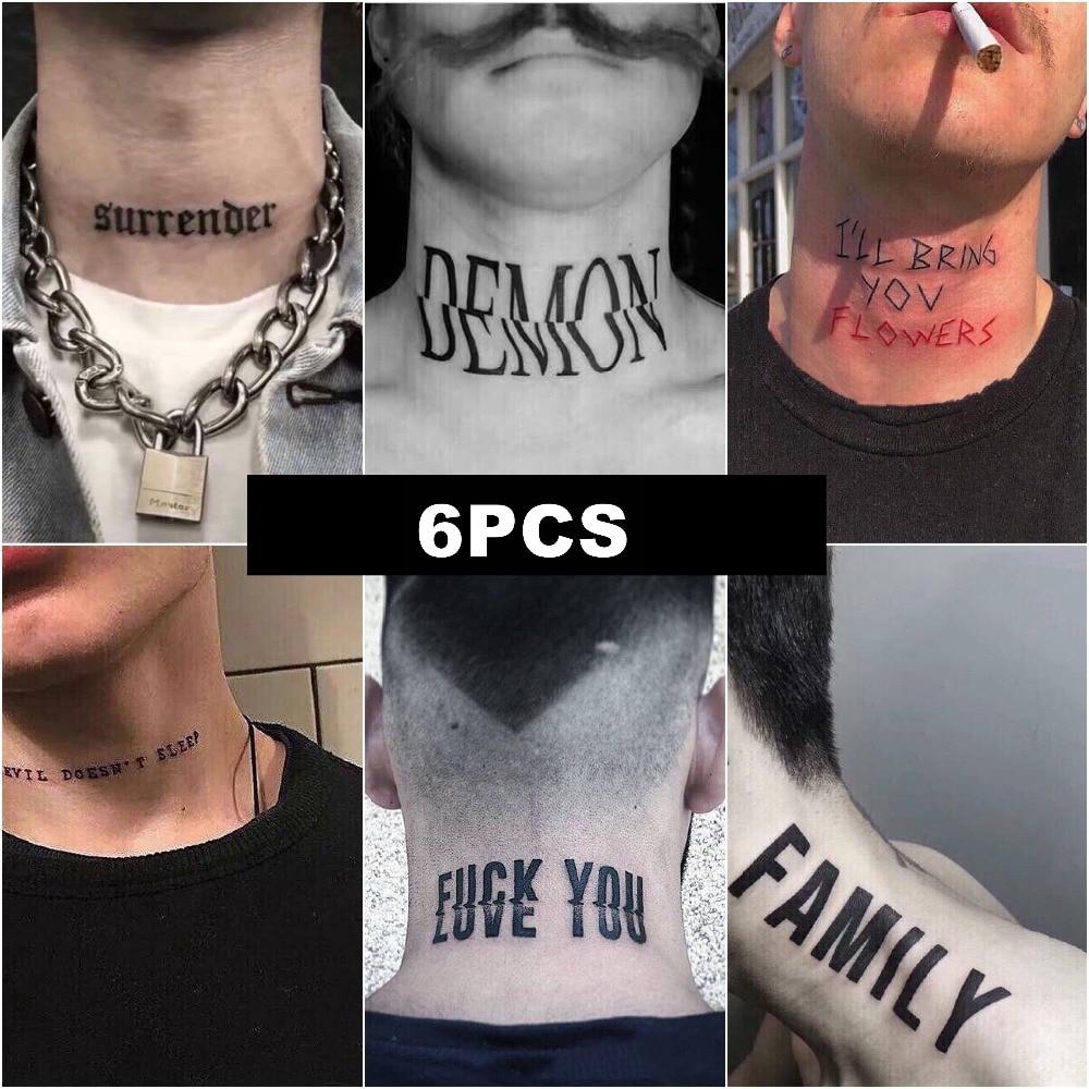 6Pcs Englische Wörter Teufel Dosen't Sleep Temporäre Tattoo Aufkleber Für Hals Körper Männer Fake Tatto Wassertransfer Tatoo Abziehbilder Günstig Kaufen — Preis, Kostenlose Lieferung, Echte Bewertungen Mit Fotos — Joom 1000_x_1000_jpg