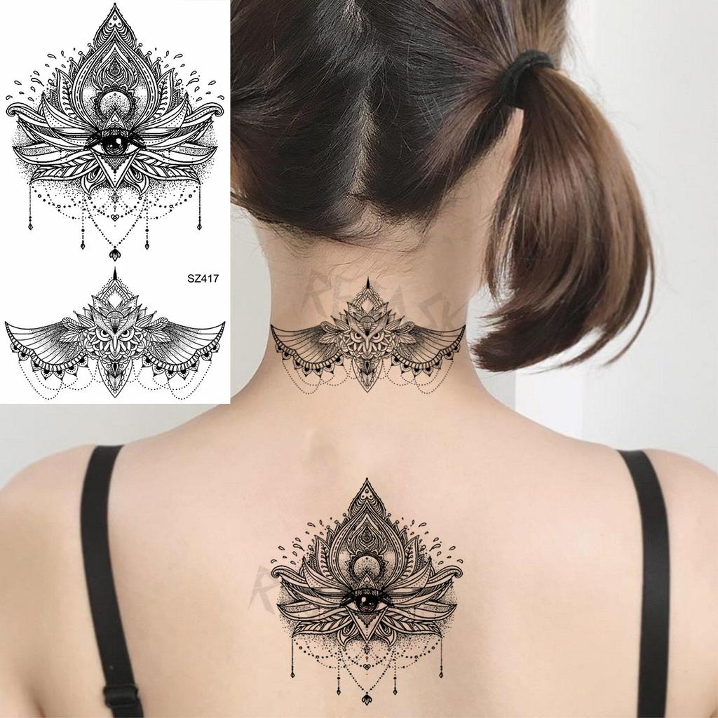 Nero Mandala Pendente Tatuaggi Temporanei Per Le Donne Adult Feather Unicorno Animale Falso Tatuaggio Adesivo Sexy Collo Impermeabile Tatoos Acquista In Modo Economico — Spedizione Gratuita, Recensioni Reali Con Foto — Joom