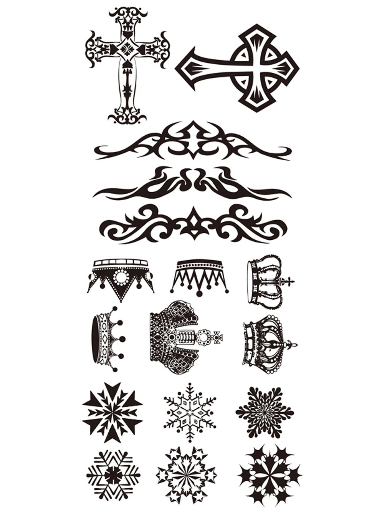 Snowflake & Totem Tattoo Sticker | Shein Singapore 1785_x_1340_webp