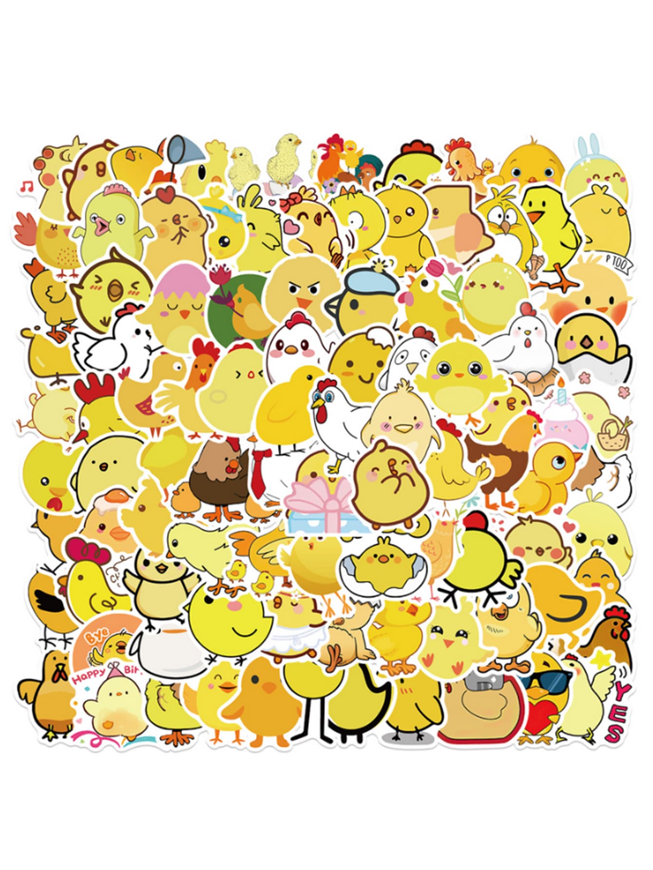 100pcs chicken print sticker shein usa