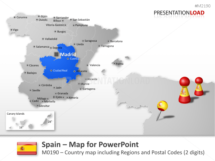 You'll just need the receiver's street address, city and state, all of which you can locat. Powerpoint Map Spain With Zip Presentationload