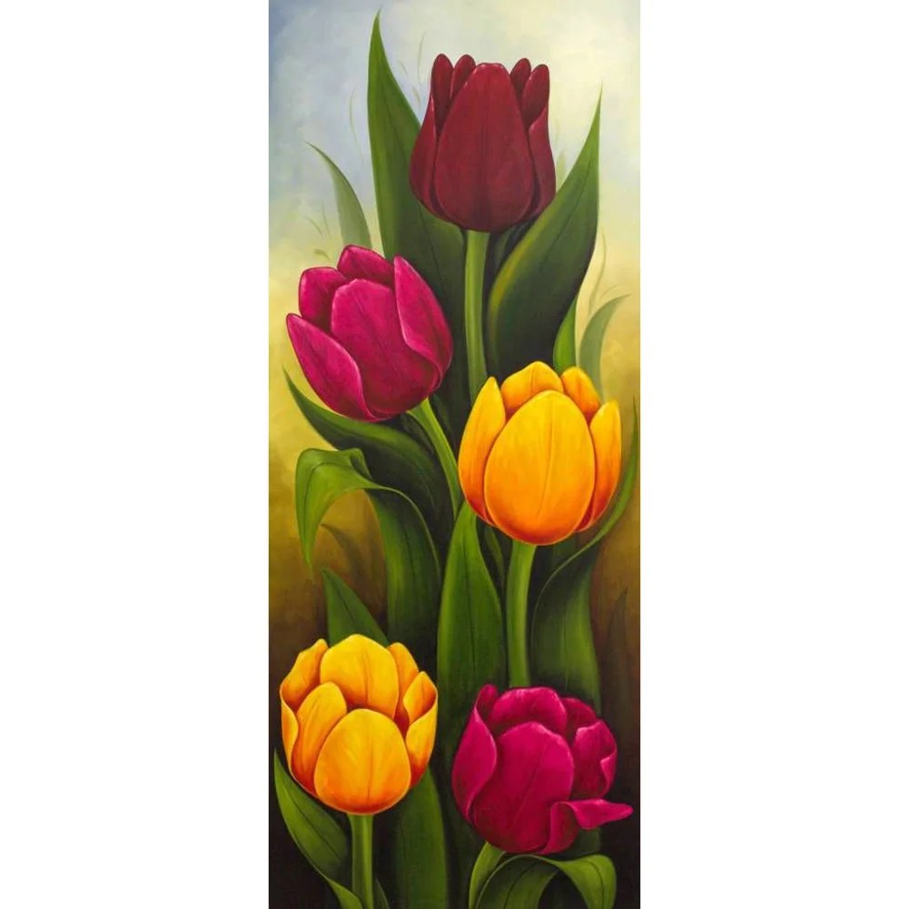 Diamant Malerei Diy Volle Runde Bohrer Tulpen Blume 40 80cm