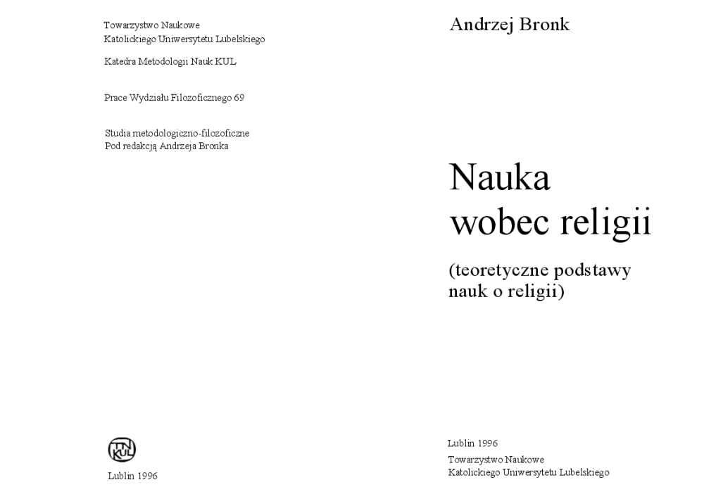 Andrzej Bronk Nauka Wobec Religii Pobierz Pdf Z Docer Pl