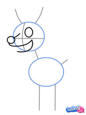 Ein kleinerer teil steht nach vorne. Wie malt man wie man ein rentier malt - de.hellokids.com