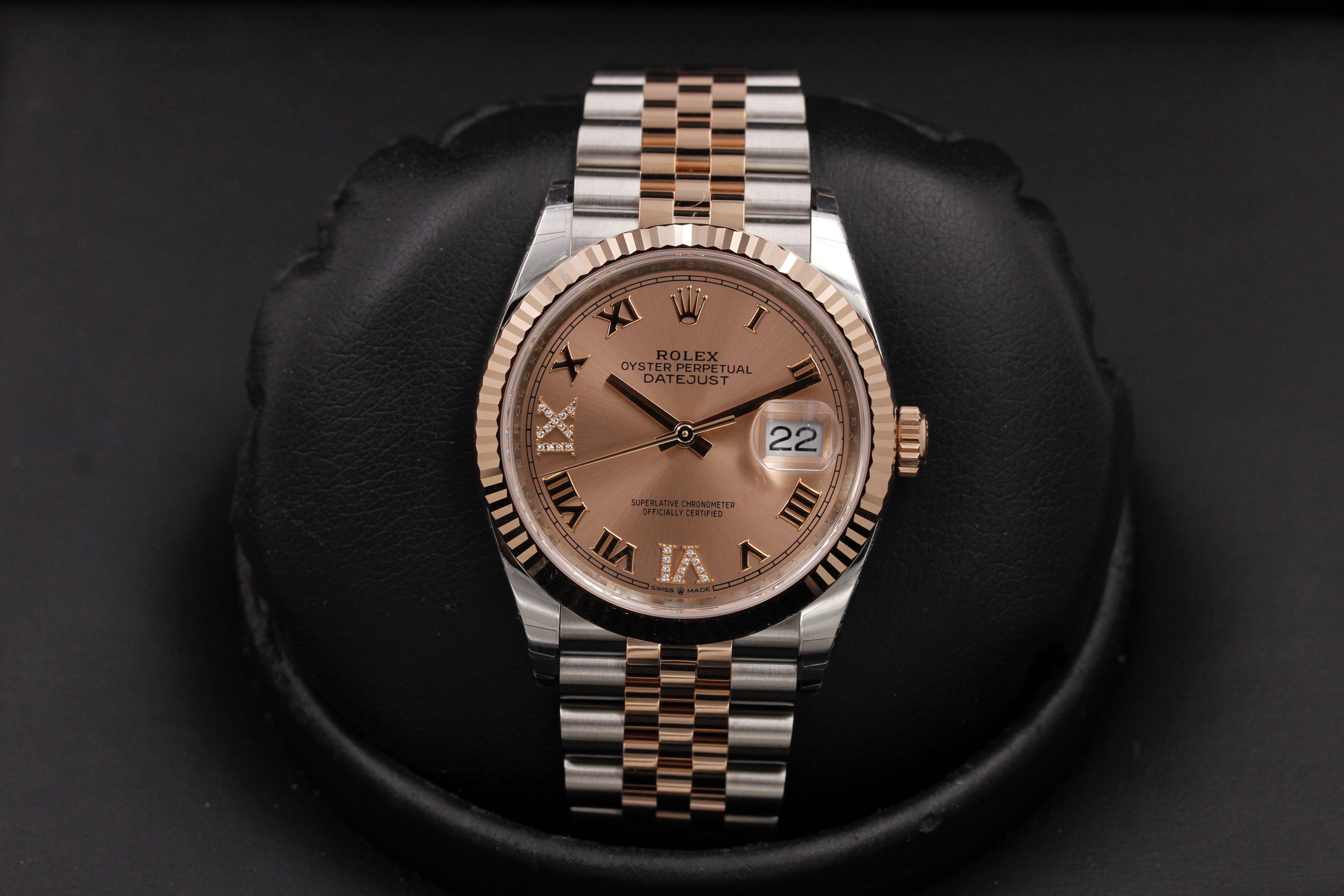 Fsot Rolex Datejust 36 Rose Gold Rose Diamond Roman Dial Basel 2018 New In Box Rolex Forums Rolex Watch Forum