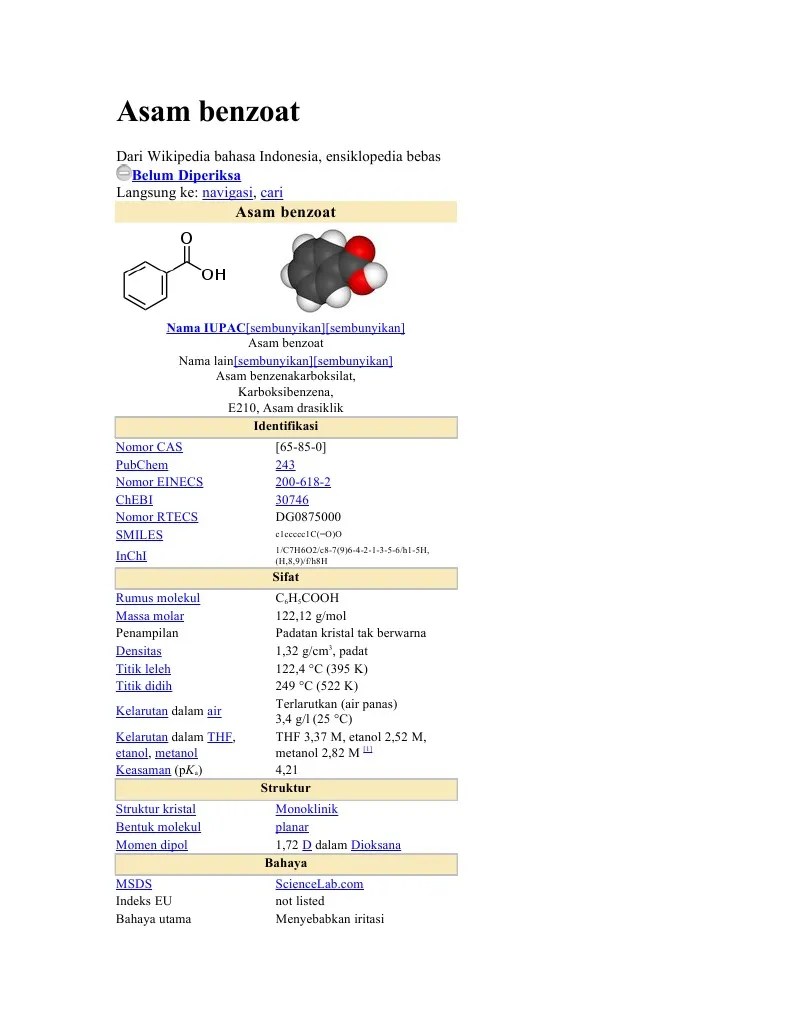 Asam Benzoat | PDF