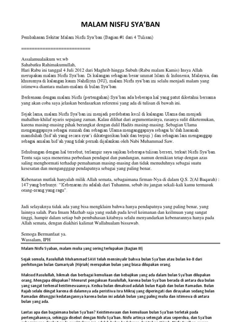 Apakah Arti Malam Nisfu Sya&rsquo;ban