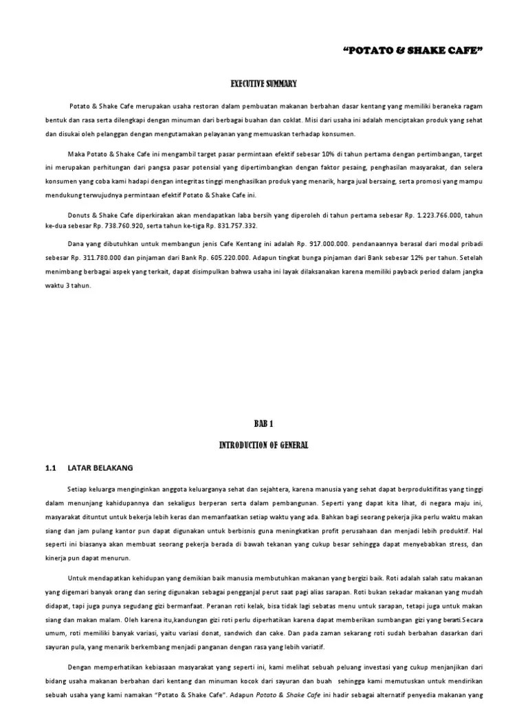 Scopri ricette, idee per la casa, consigli di stile e altre idee da provare. Contoh Executive Summary Proposal Usaha Makanan - Berbagi