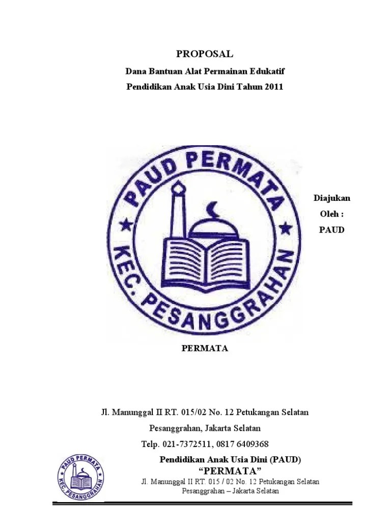 ( ape ) paud tahun 2021. Contoh Proposal Ape Pdf