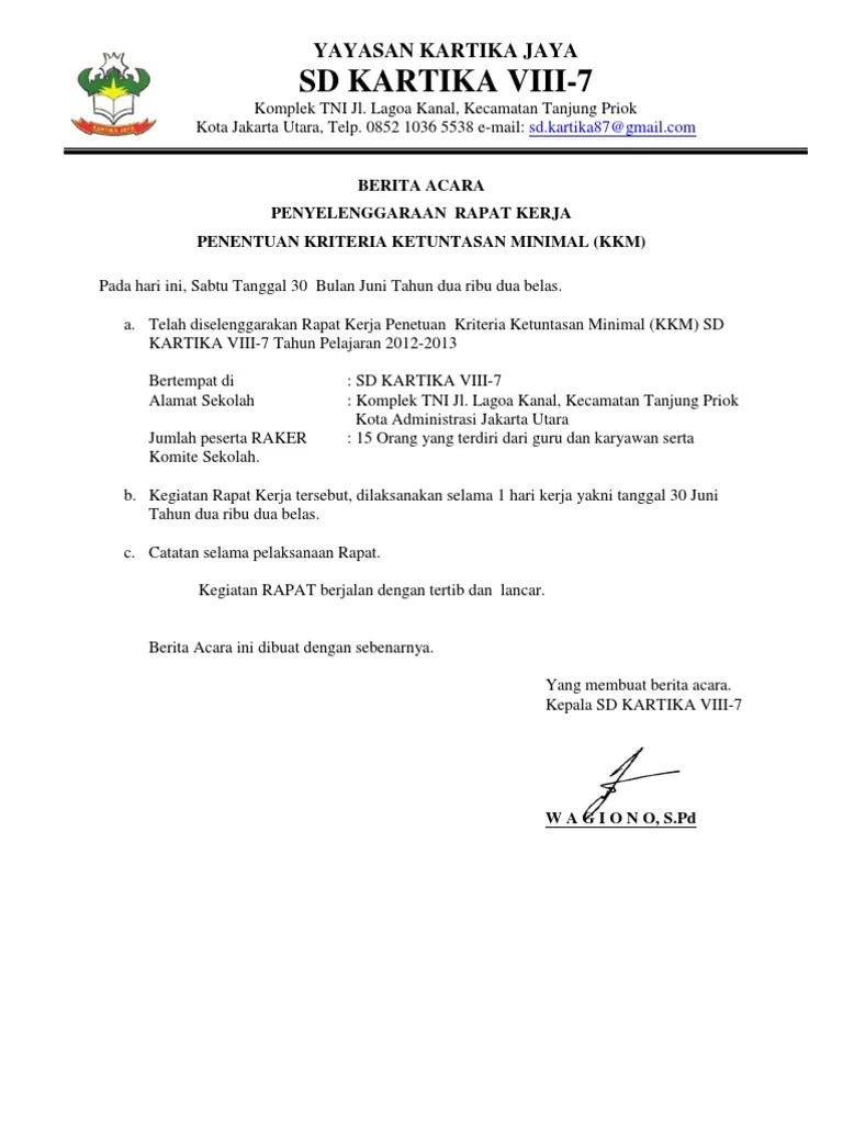 016 Rapat Penentuan KKM | PDF