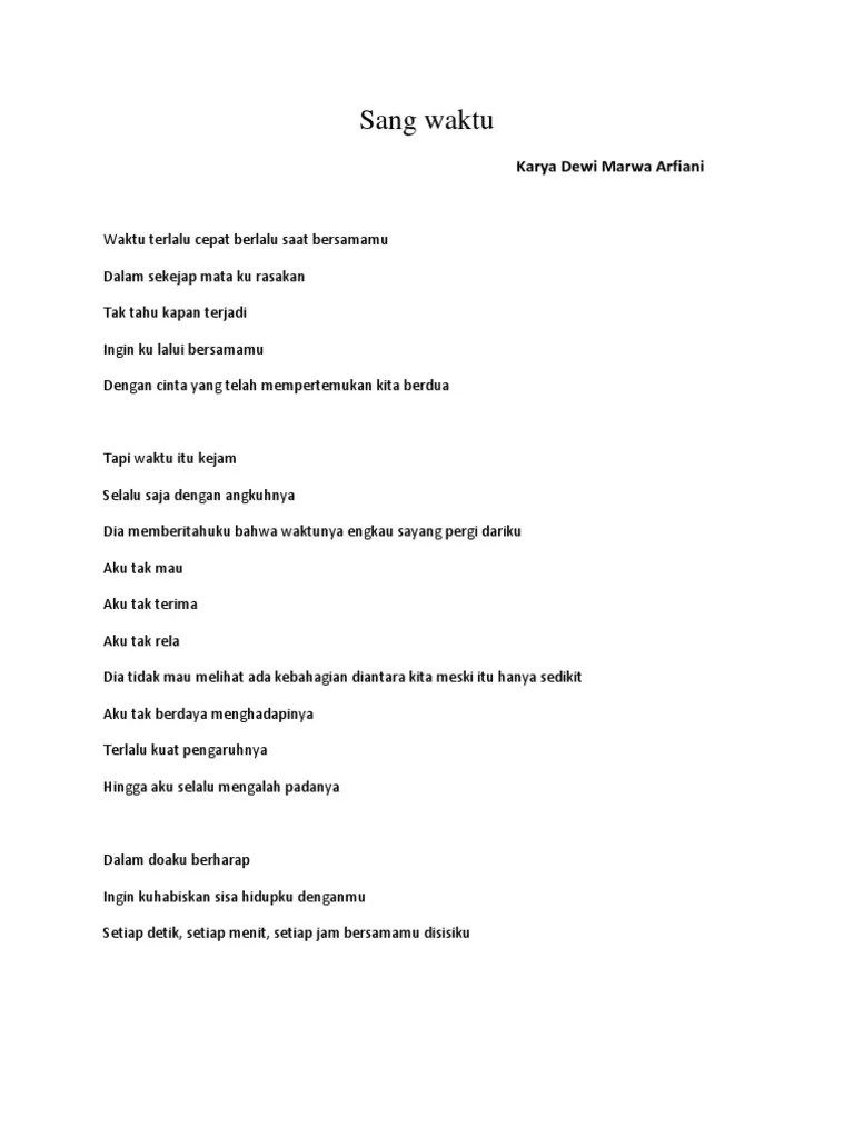 PUISI &ldquo;Sang Waktu&rdquo; | PDF