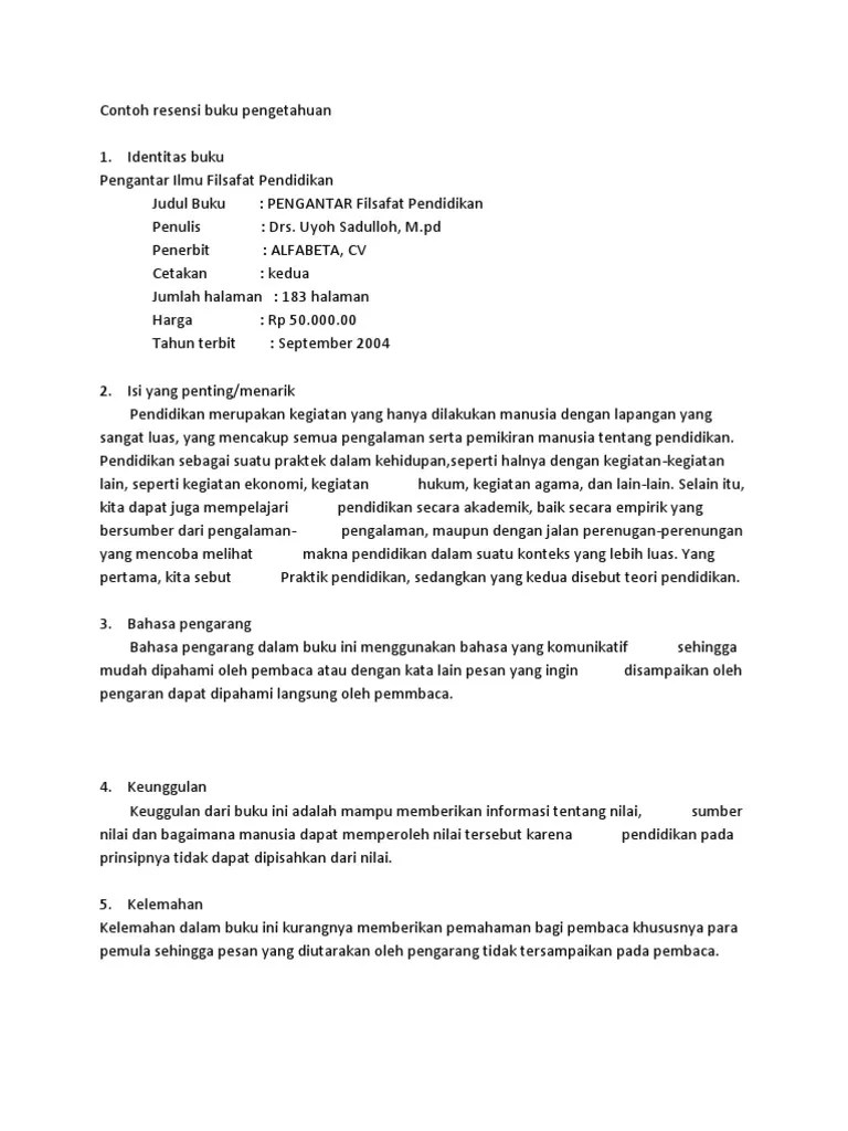 Contoh review buku dapat dijadikan pembelajaran menulis resensi buku. Contoh Ulasan Buku Ilmiah Tolop