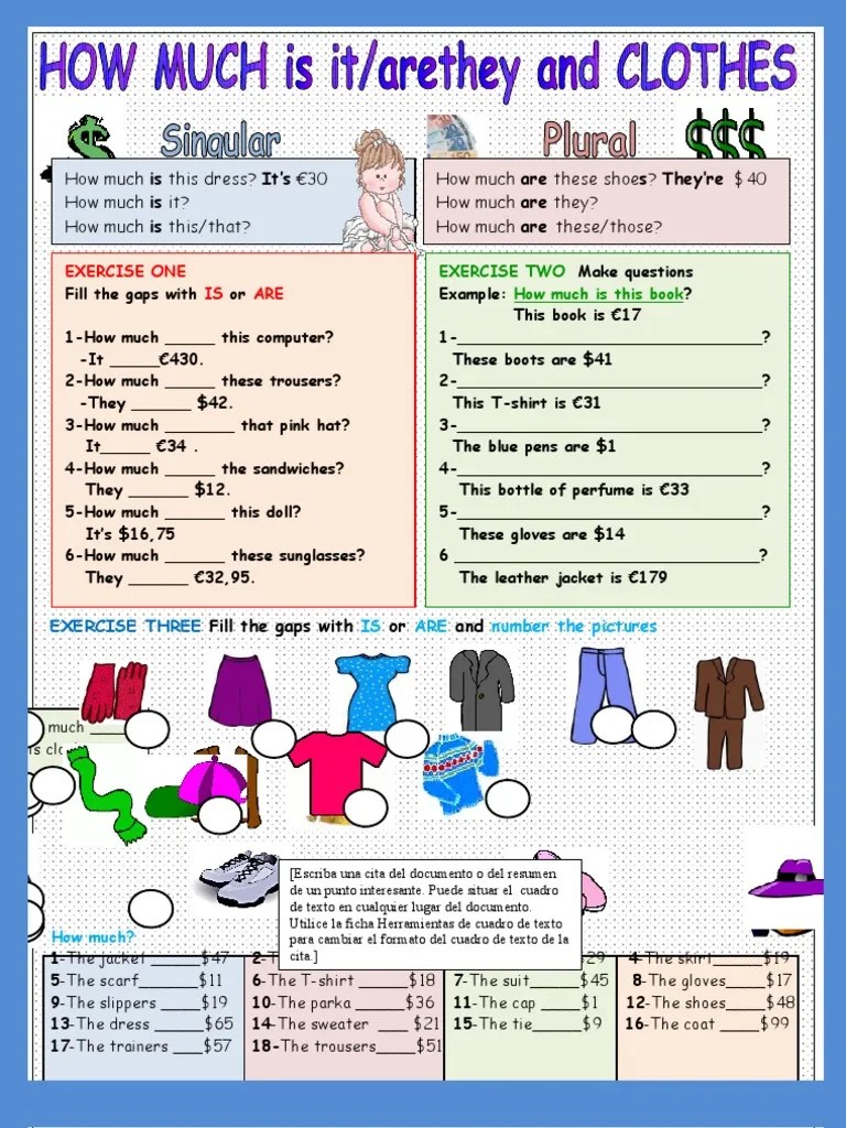 How Much Is It-Are They and Clothes | PDF