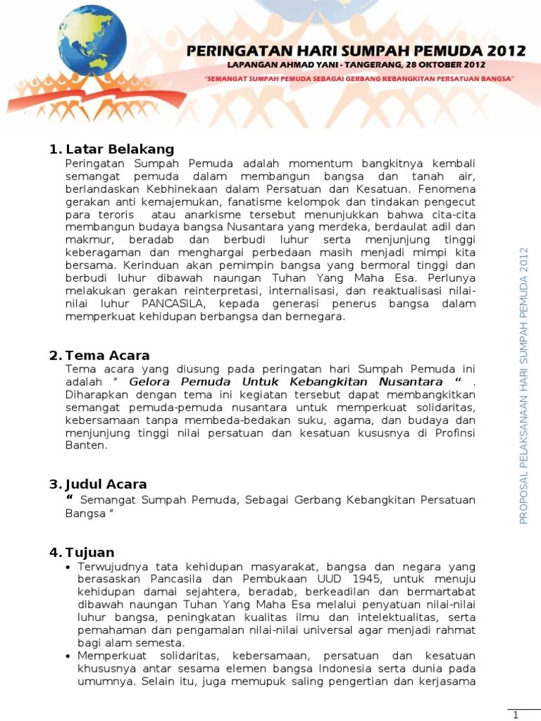 Proposal Sumpah Pemuda-1 | PDF