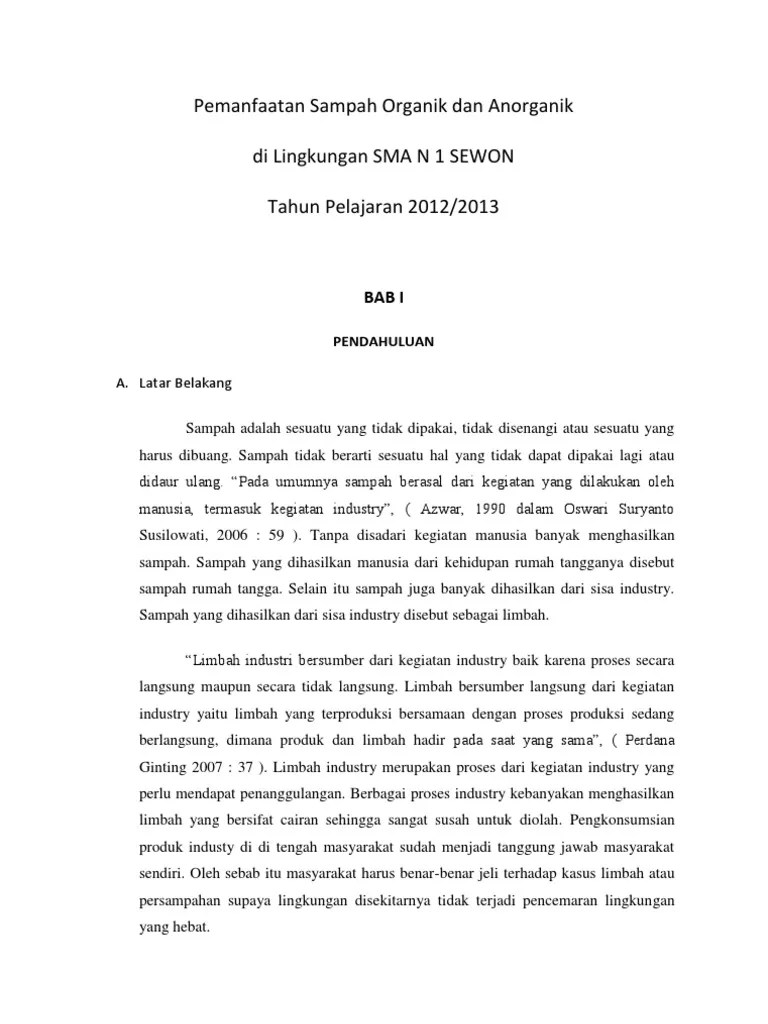 Makalah Daur Ulang Sampah Organik