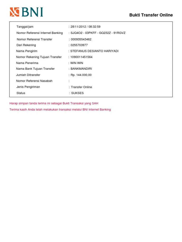 Ber Sam A Transfer Receipt | PDF