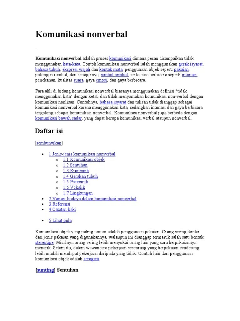 Komunikasi Non Verbal Menurut Ahli