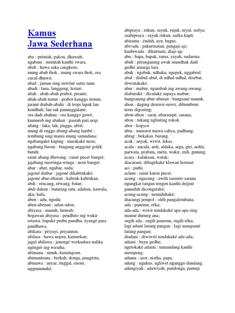 Kamus Jawa | PDF