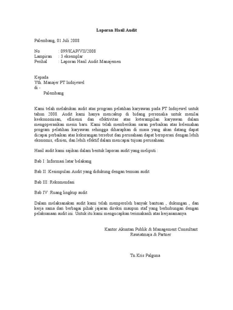 Program studi akuntansi dan manajemen. Contoh Kasus Audit Manajemen Pdf