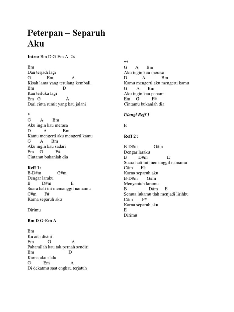 Kunci Gitar Ungu Maafkan Aku Menduakanmu