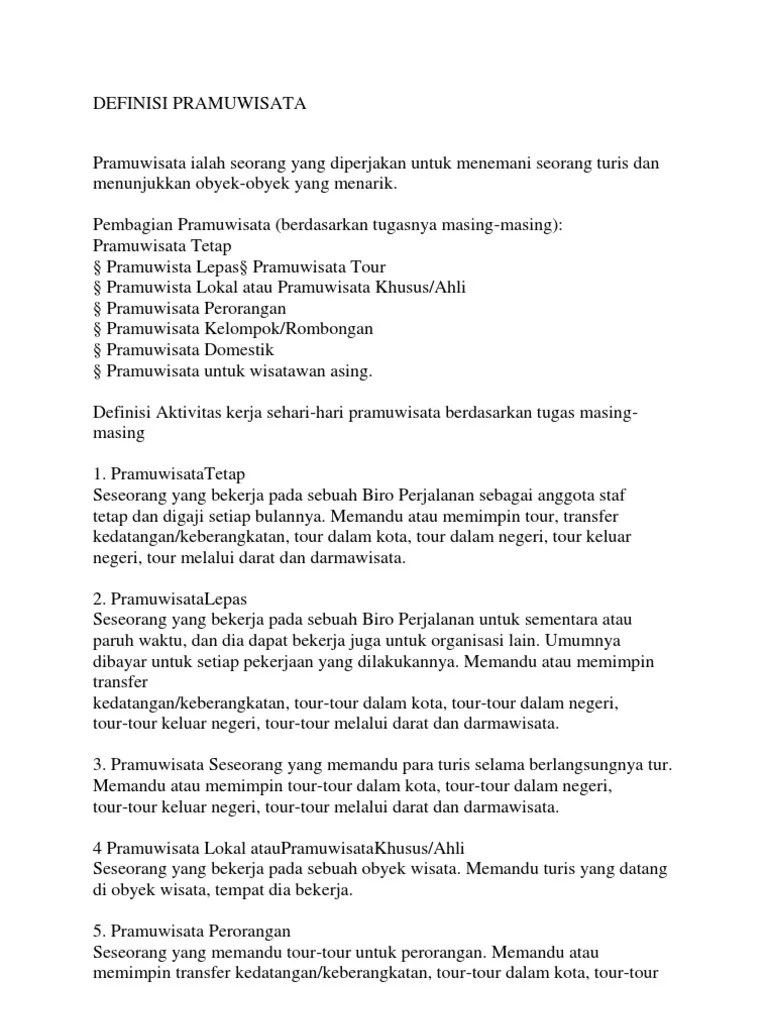 Materi Pramuwisata | PDF