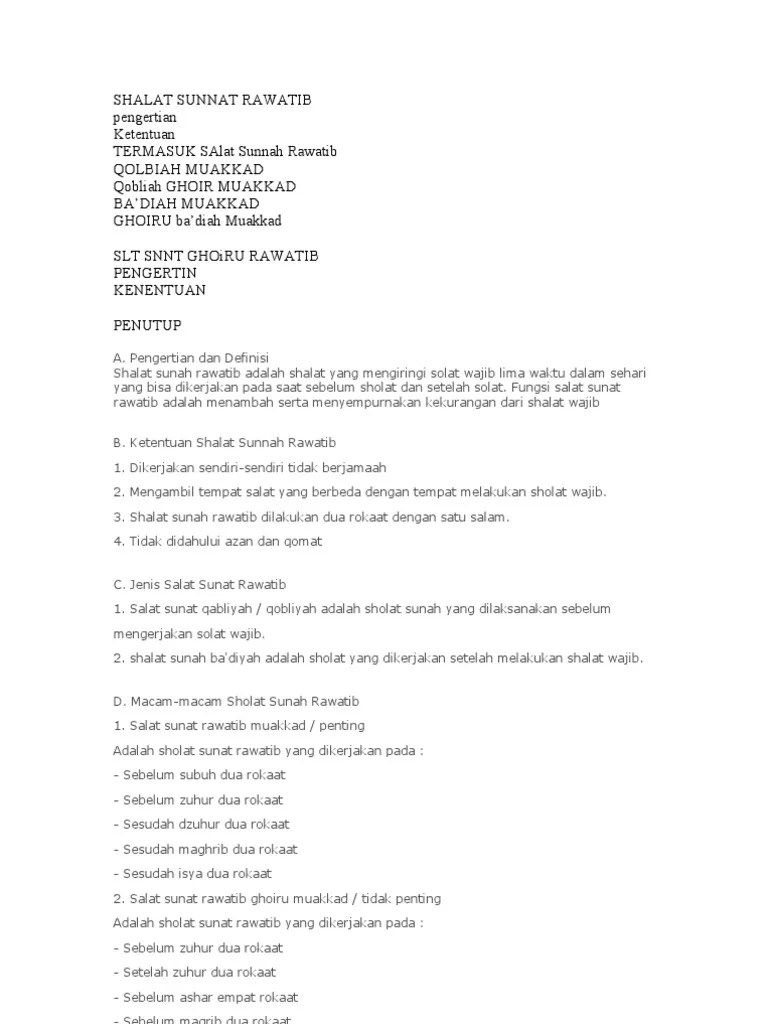 Shalat Sunnat Rawatib | PDF