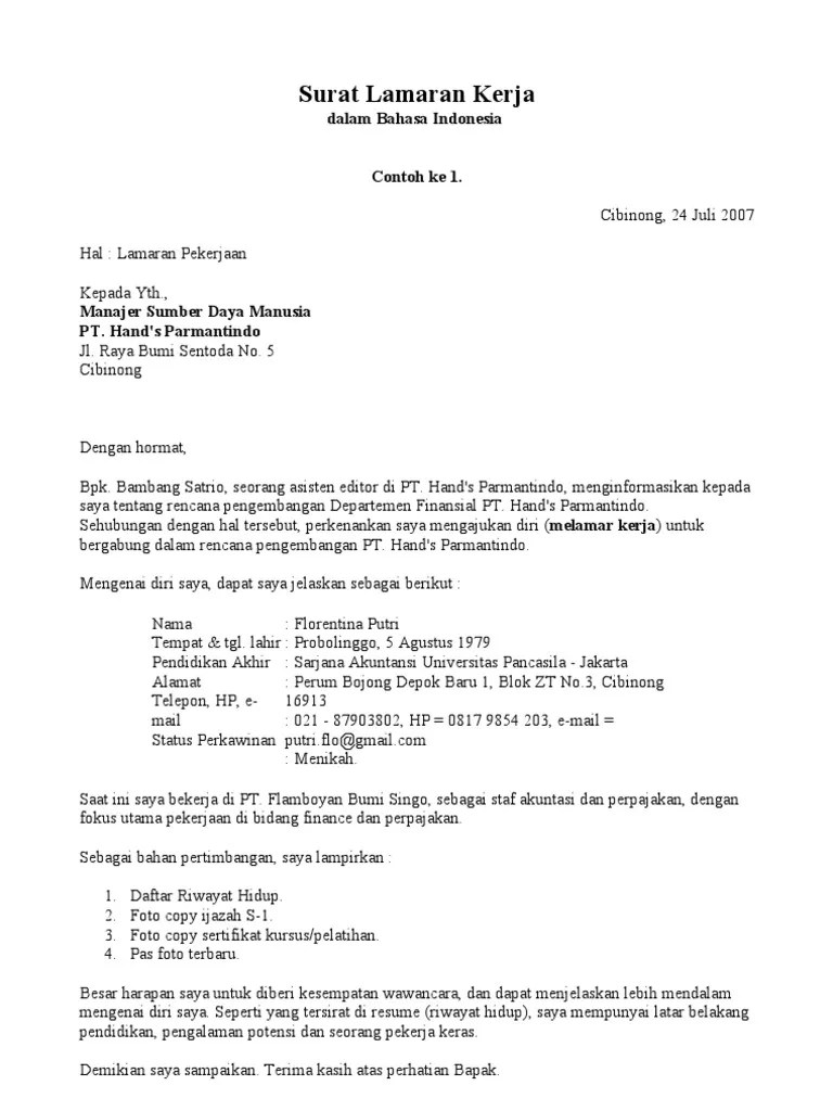 Maka dari itu di sini kami berniat untuk membagikan contoh surat lamaran kerja umum yang telah di kemas dalam format pdf dan doc word sehingga . Format Surat Lamaran Kerja Pdf Contoh Surat Lamaran