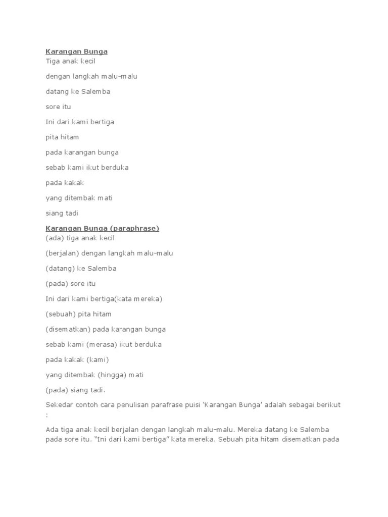 Karangan Bunga | PDF