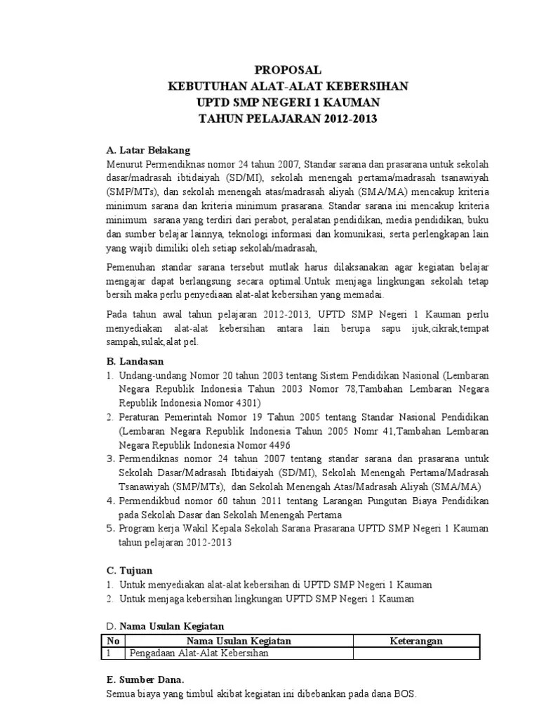 Admin dari blog temukan contoh 2019 juga . Proposal Kebersihan Lingkungan Sekolah Cara Golden