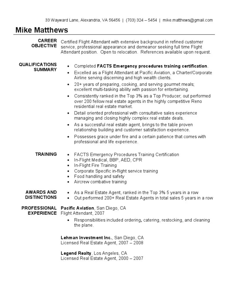 The one who seems to forget all about manners and social etiquette on an airplane. Flight Attendant Resume Sample Pdf Flight Attendant Estate Agent