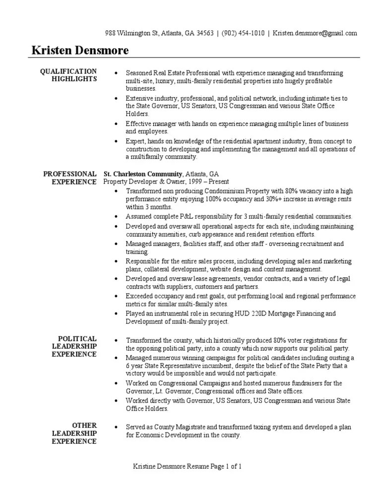Even when a job listing does not specify that a cover letter is required, you should always submit one wi. Real Estate Developer Resume Sample Pdf United States Congress American Government
