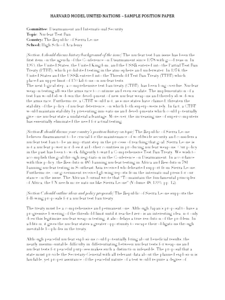 Uslegalforms.com has been visited by 100k+ users in the past month Sample Position Paper Harvard Mun