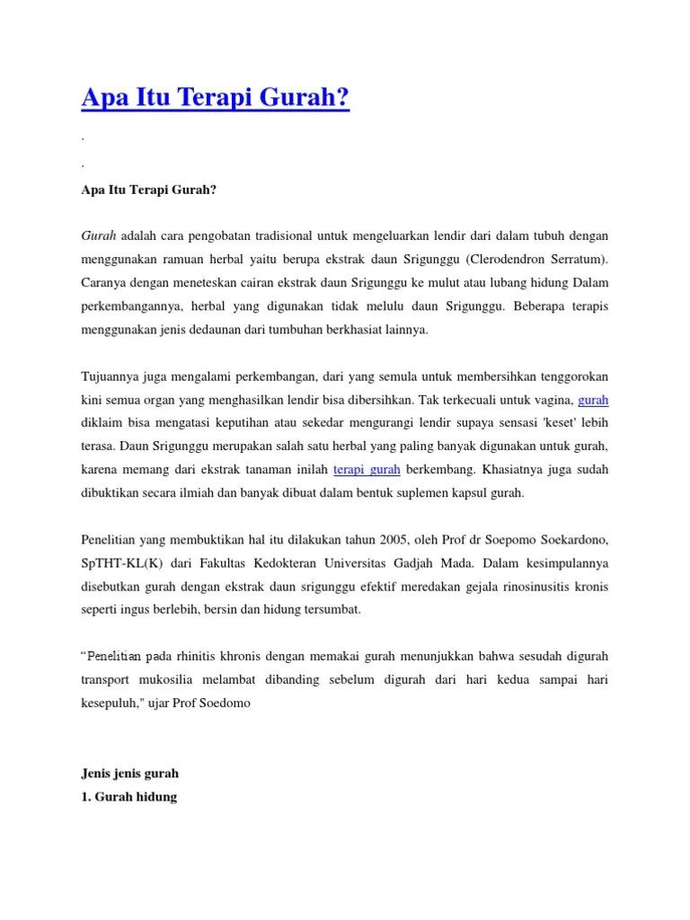 Hilangkan lendir di tenggorokan dengan jeruk nipis, simak cara mudah membuat ramuan berkhasiatnya ini. Apa Itu Terapi Gurah Pdf