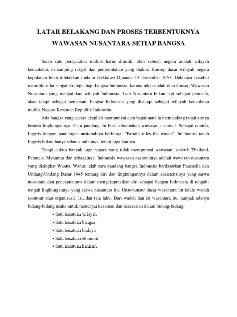 Latar Belakang Dan Proses Terbentuknya Wawasan Nusantara Setiap Bangsa | PDF
