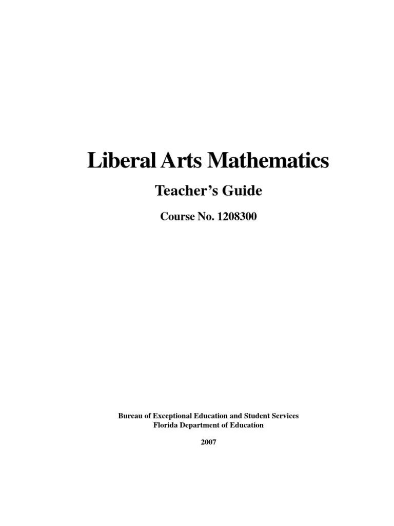 liberal arts mathematics teacher s guide pdf fraction mathematics exponentiation