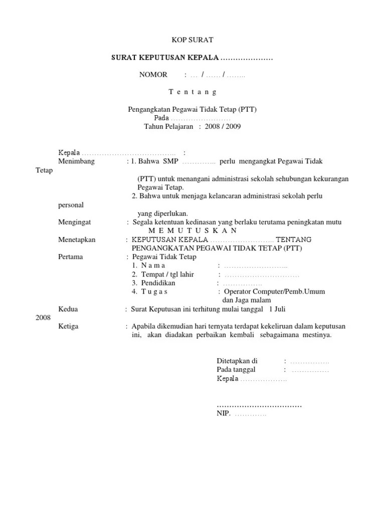 Draf penilaian kinerja triwulan iii tahun 2021 (28/10). Contoh Sk Ptt Pdf