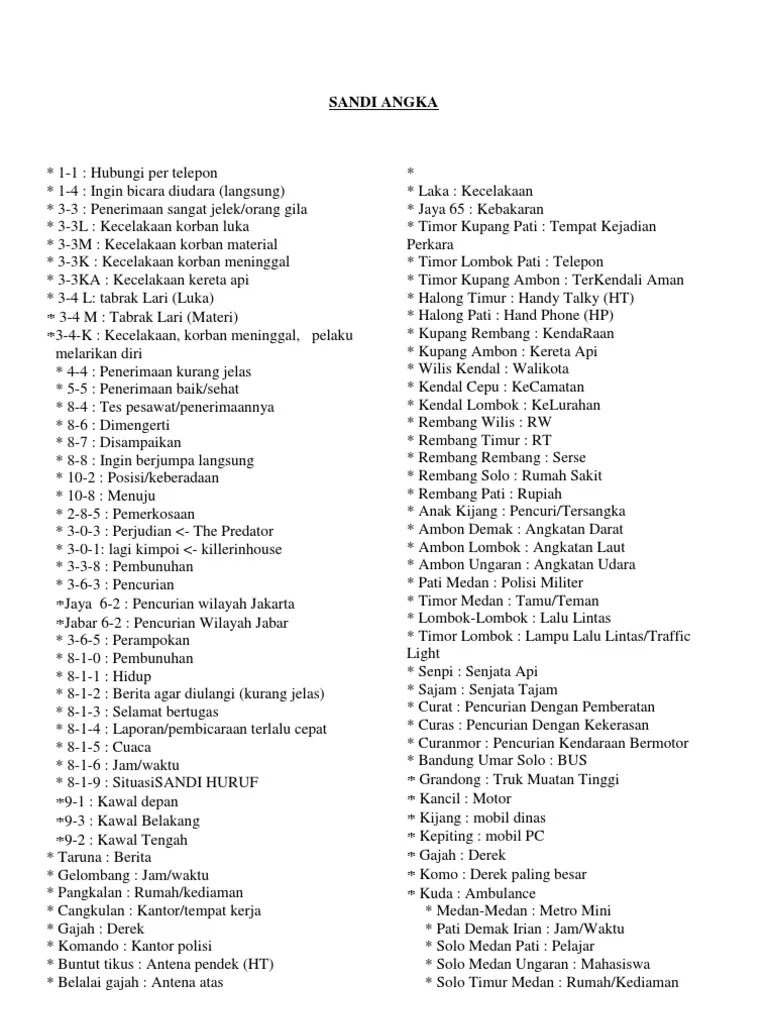 Sandi Sandi Di Kepolisian | PDF