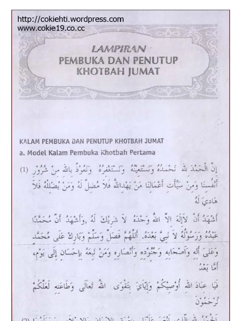 Penutup Khutbah Dalam Bahasa Arab