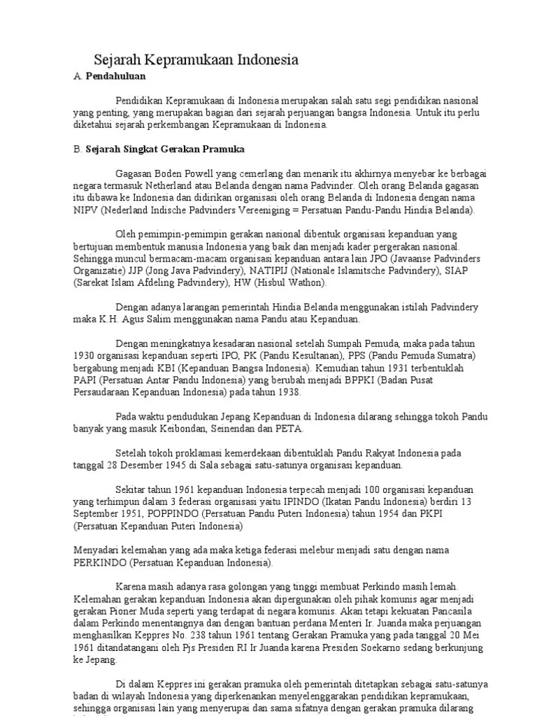 Sejarah Kepramukaan Indonesia | PDF